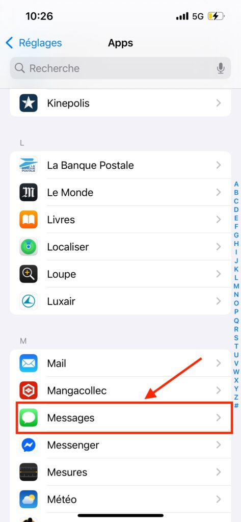 Activer RCS Apple