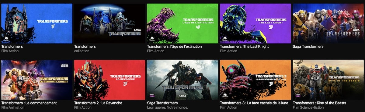 Transformers ordre chronologique