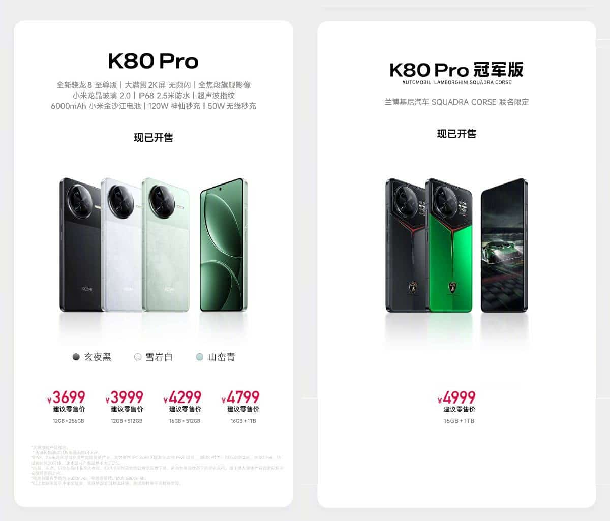 Xiaomi Redmi K80 Pro fiche technique prix caractéristiques