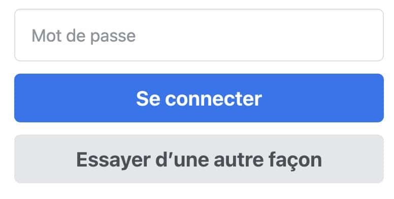 Récupérer compte FB par mail