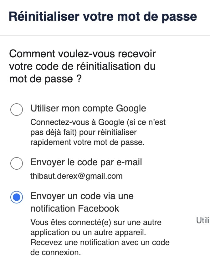 Recuperer facebook via notification