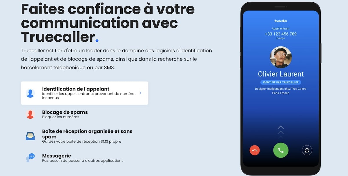 TrueCaller annuaire inversé