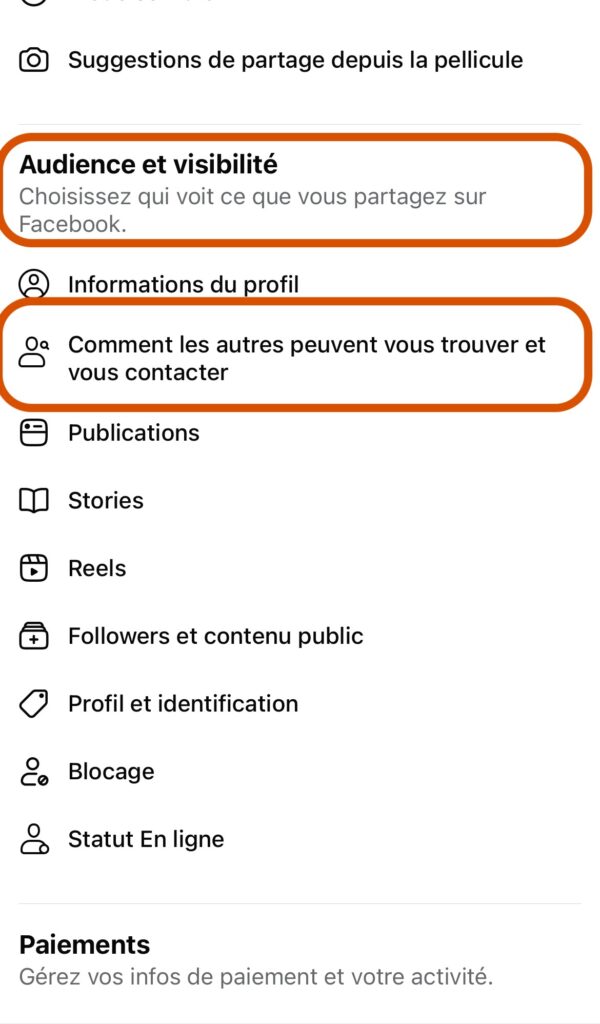 Cacher amis Facebook smartphone