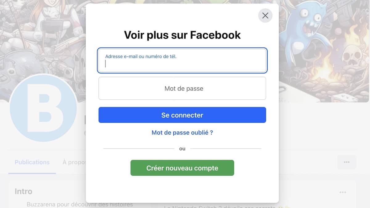 récupérer mon compte Facebook