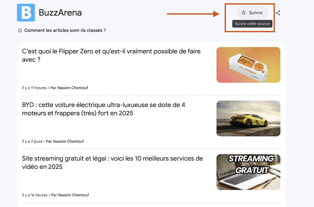 Google Actualité Chrome