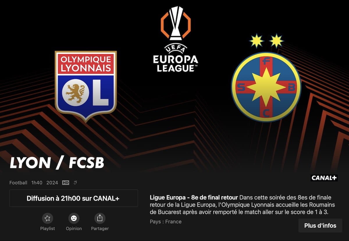 Lyon - FCSB streaming