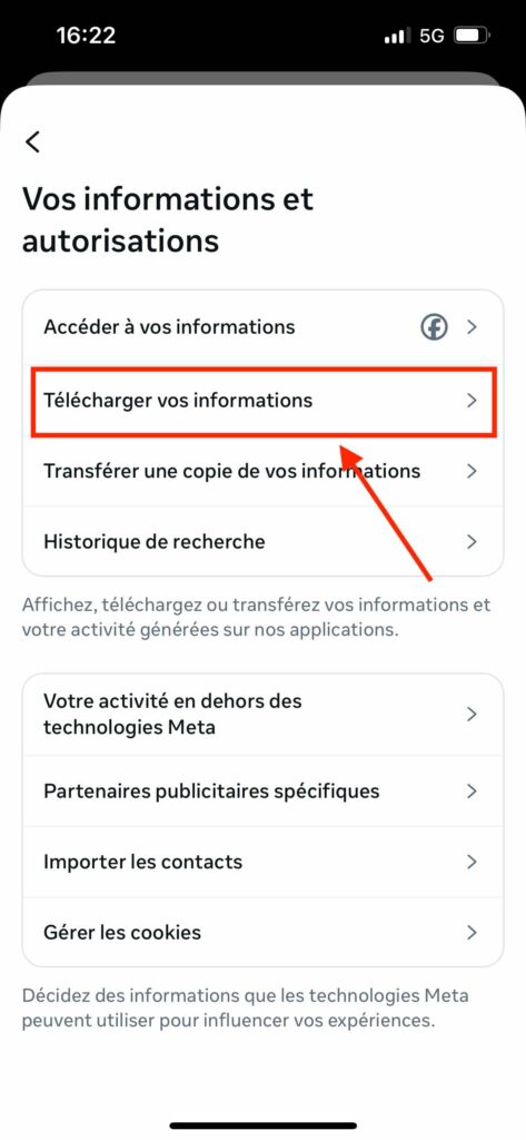 sauvegarder données Facebook ordinateur