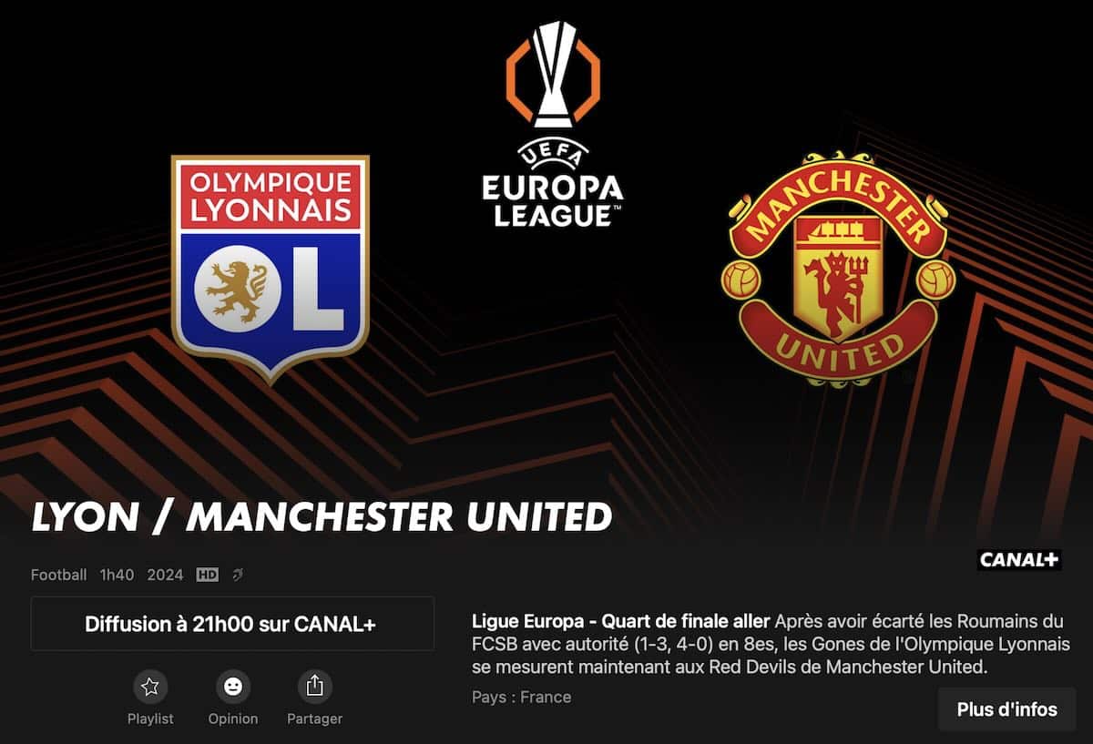 Lyon – Manchester Utd en streaming