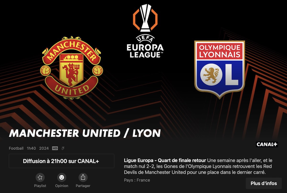 Manchester Utd vs OL en direct