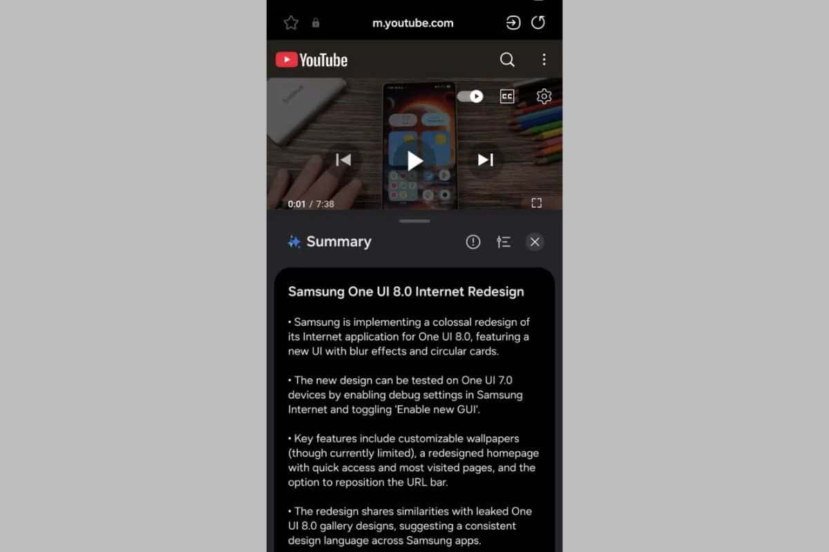 One UI 8 résumé IA