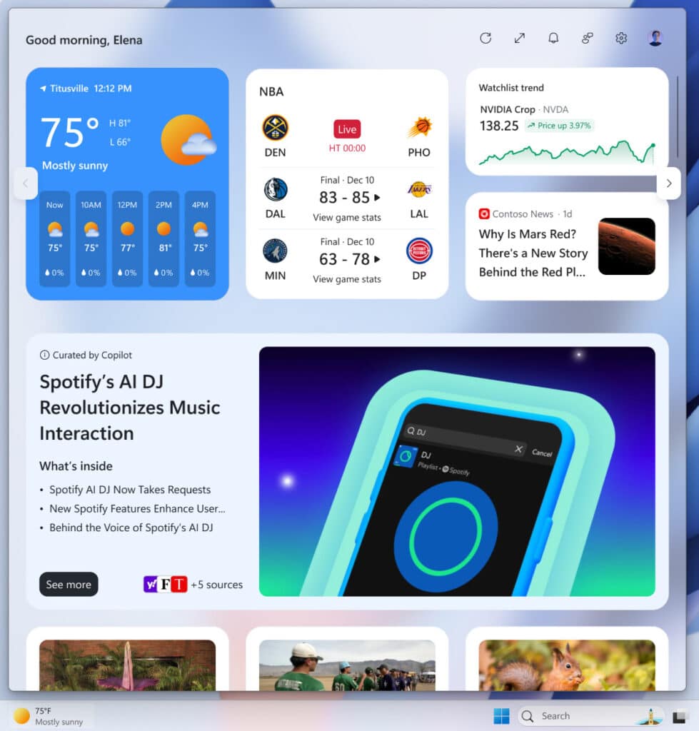 Windows 11 widgets