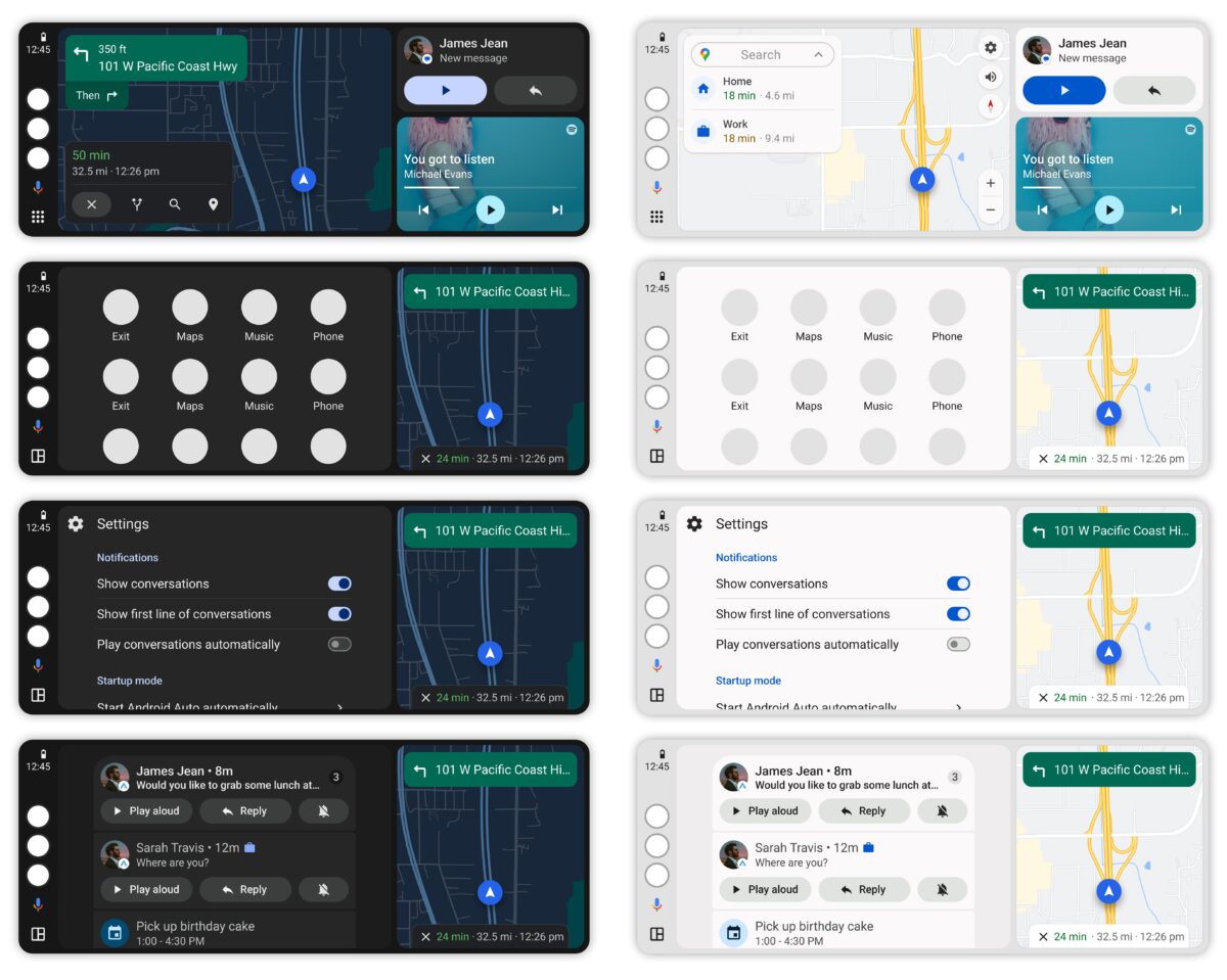 Android Auto mode visuel clair