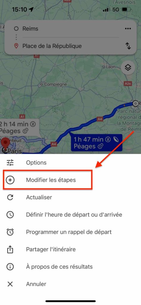 Comment ajouter des étapes dans Google Maps