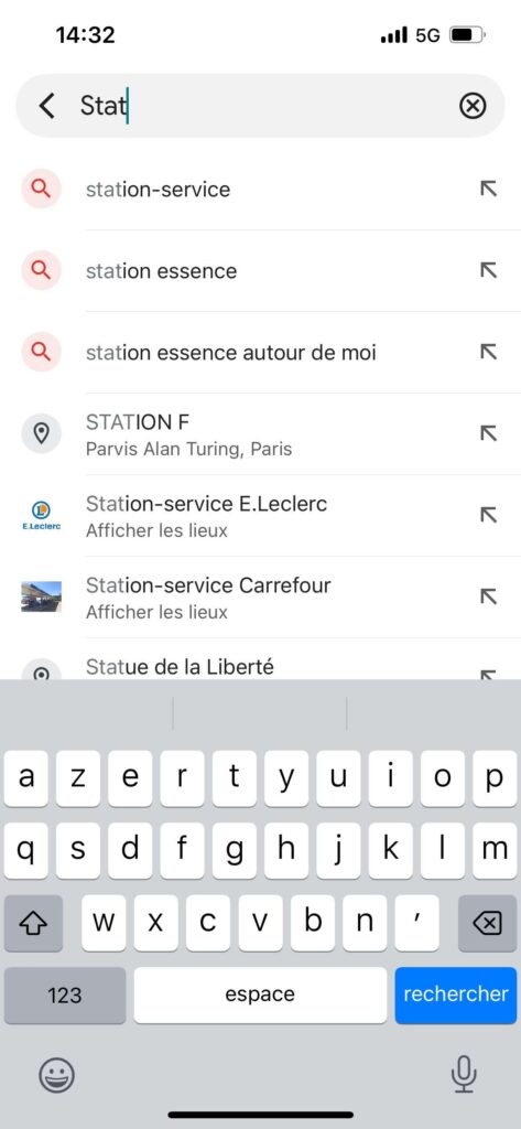 Google Maps carburant pas cher