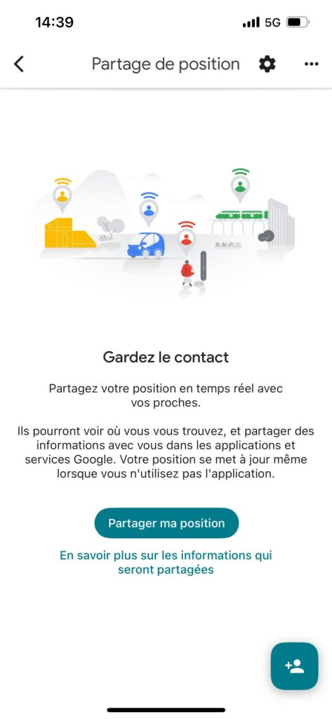 partage de position Google Maps