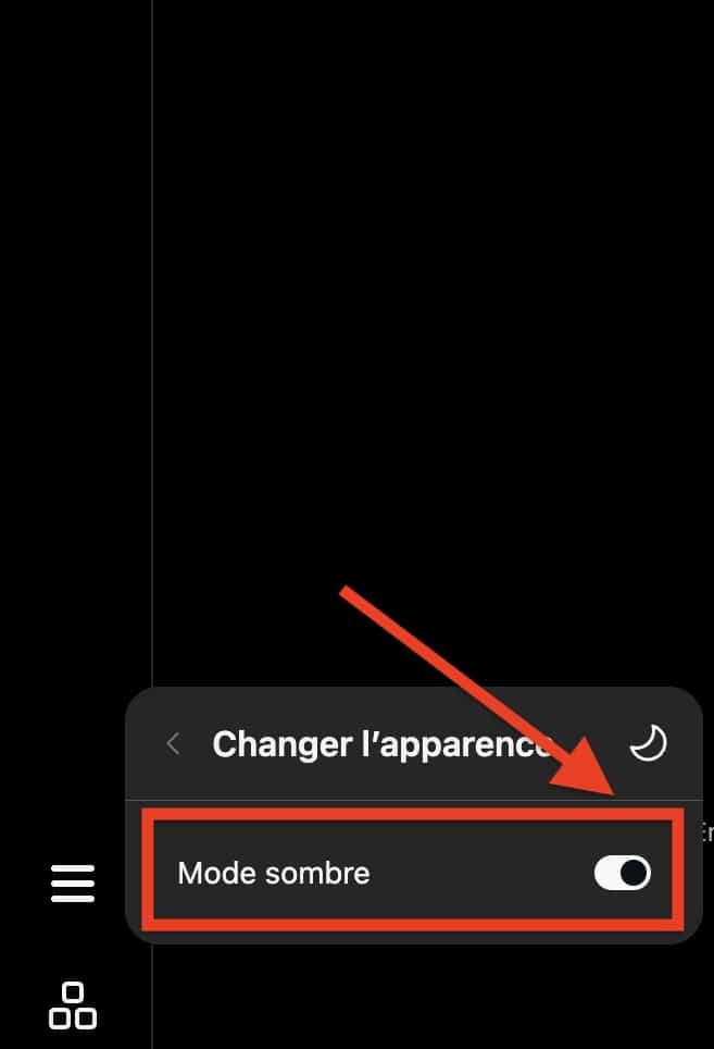 mode sombre instagram PC