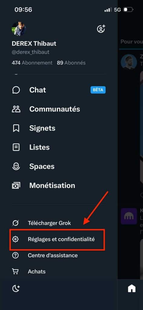 Changer nom Twitter