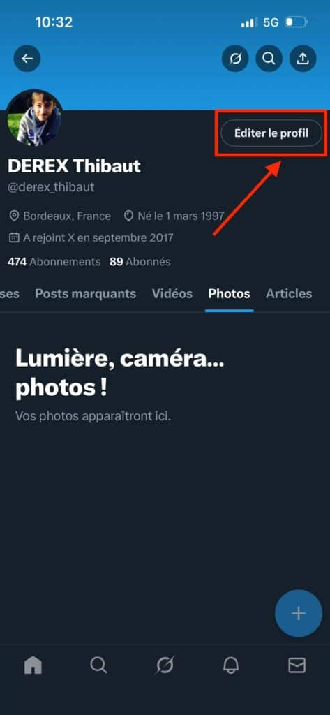 Changer profil X