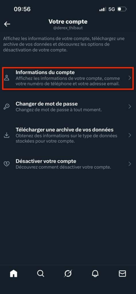 Changer nom d'utilisateur Twitter