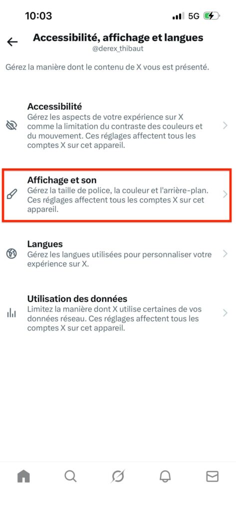 Activer mode sombre Twitter iPhone