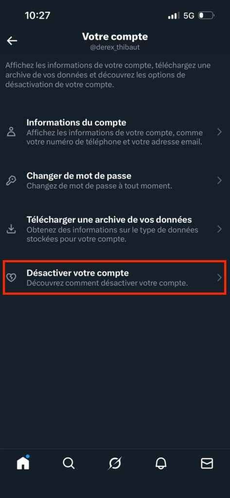 Supprimer profil Twitter