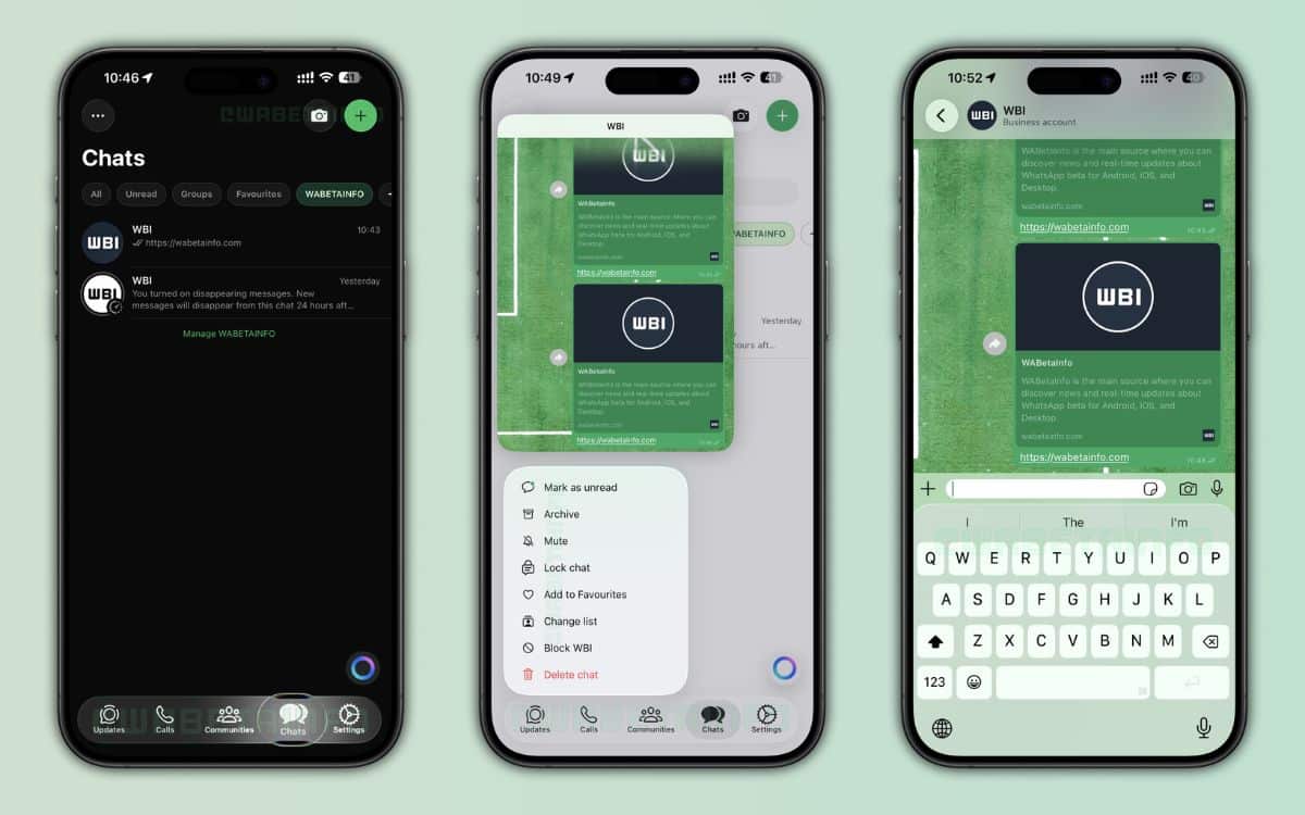 WhatsApp Liquid Glass