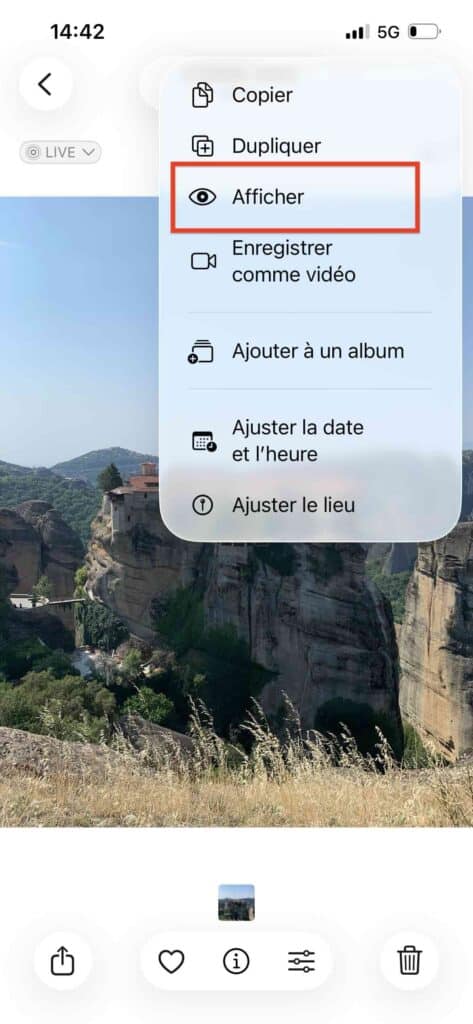Rétablir une photo cachée sur iPhone