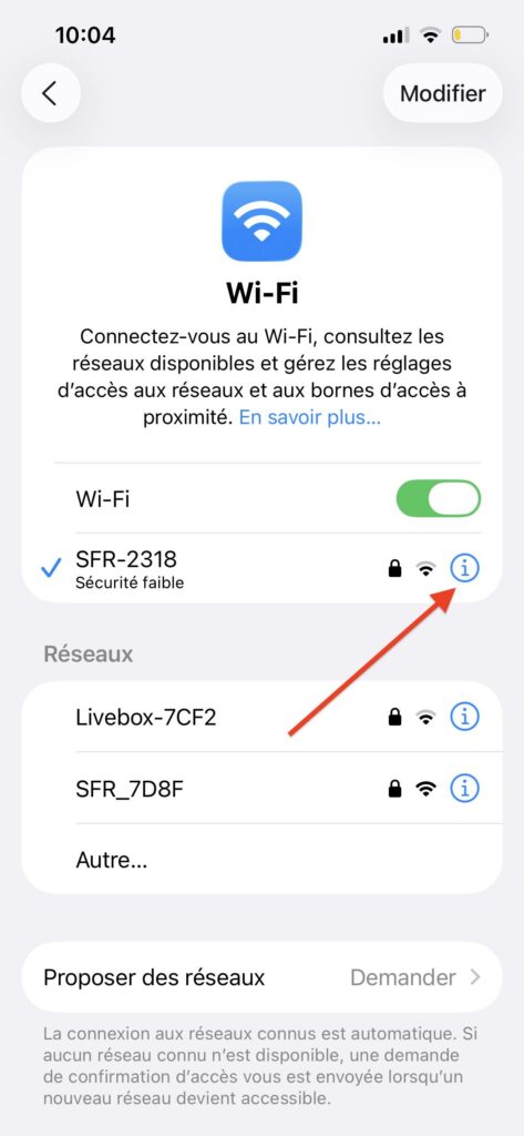 Changer DNS iPhone