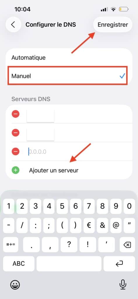 Changer DNS smartphone Apple