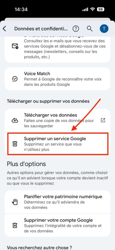 supprimer compte gmail iPhone