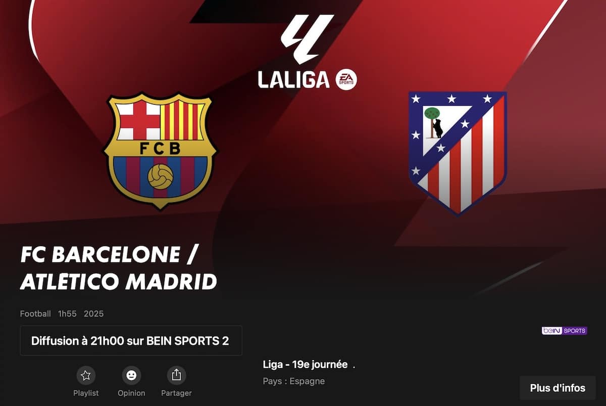 Barça – Atlético Madrid heure