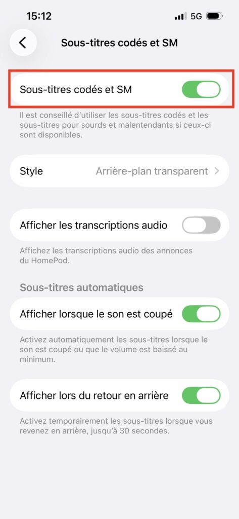 activer sous titres YouTube ordinateur iOS