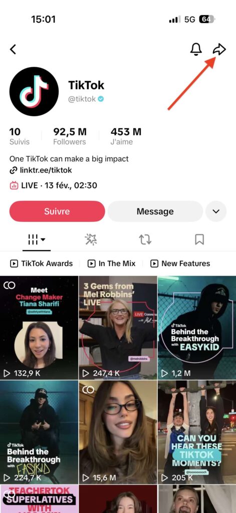 Bloquer personne TikTok