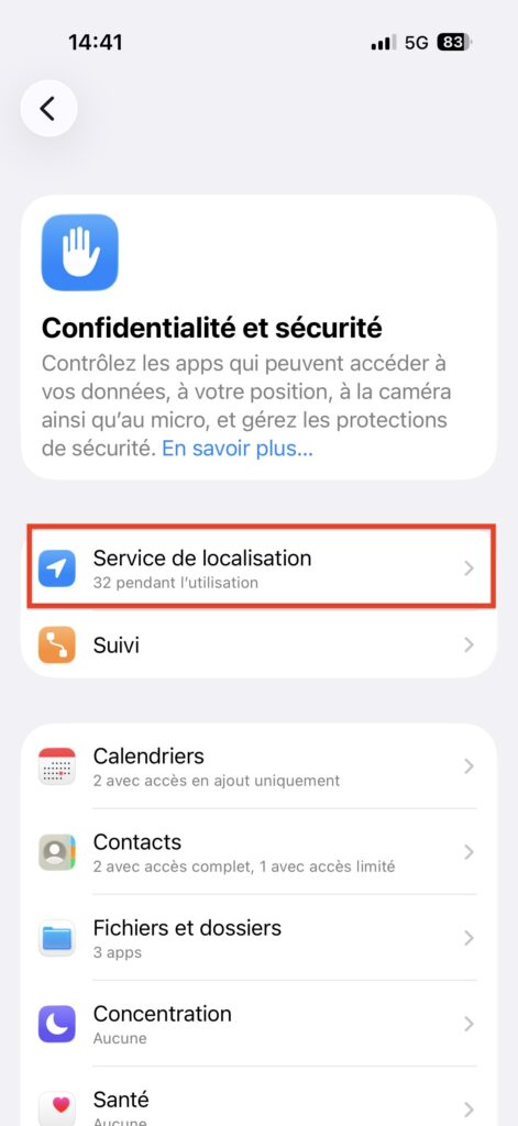 bloquer localisation Facebook Android