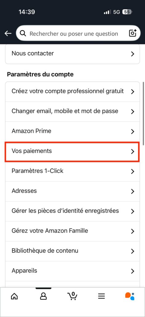 Supprimer carte bleue Amazon