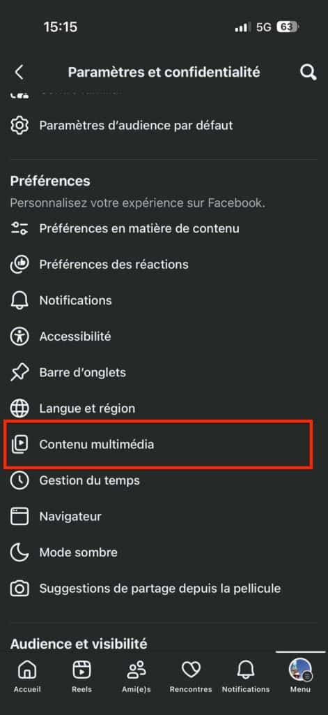 supprimer lecture automatique Facebook