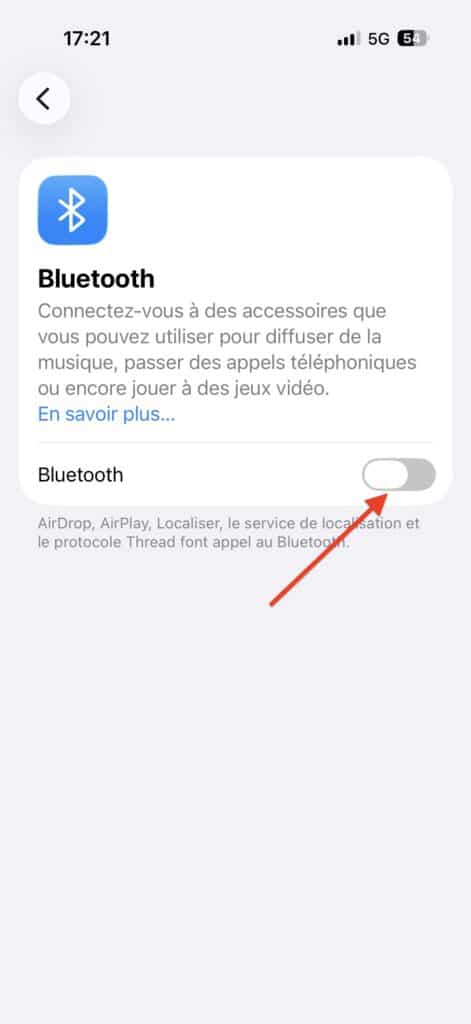 empêcher connexion automatique Bluetooth iPhone