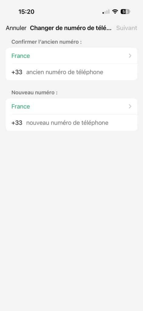 Changer téléphone WhatsApp