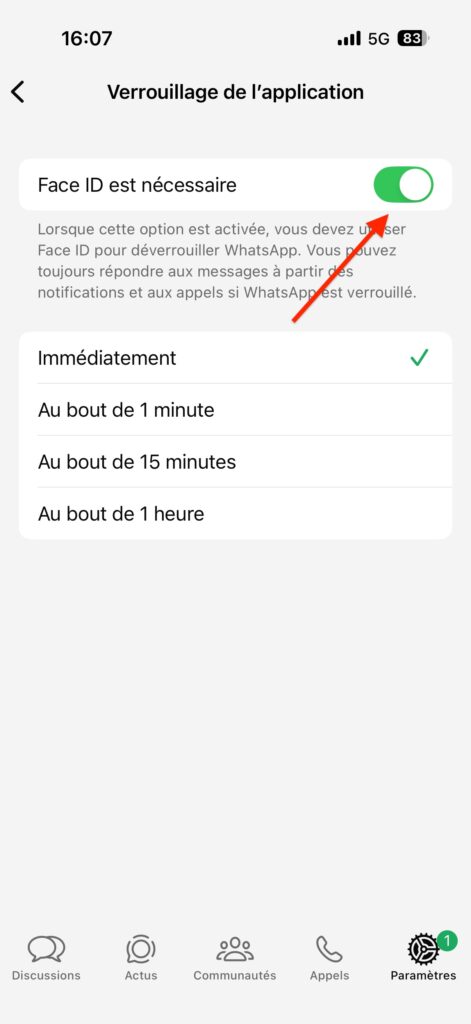 Mettre code à WhatsApp