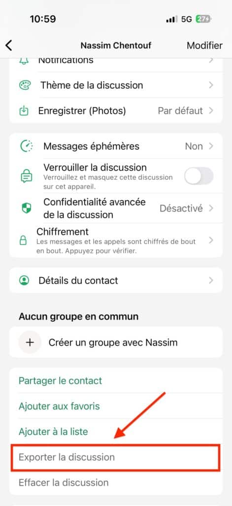 sauvegarder messages whatsapp