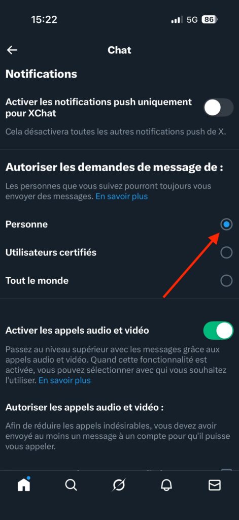 Bloquer messages inconnus Twitter