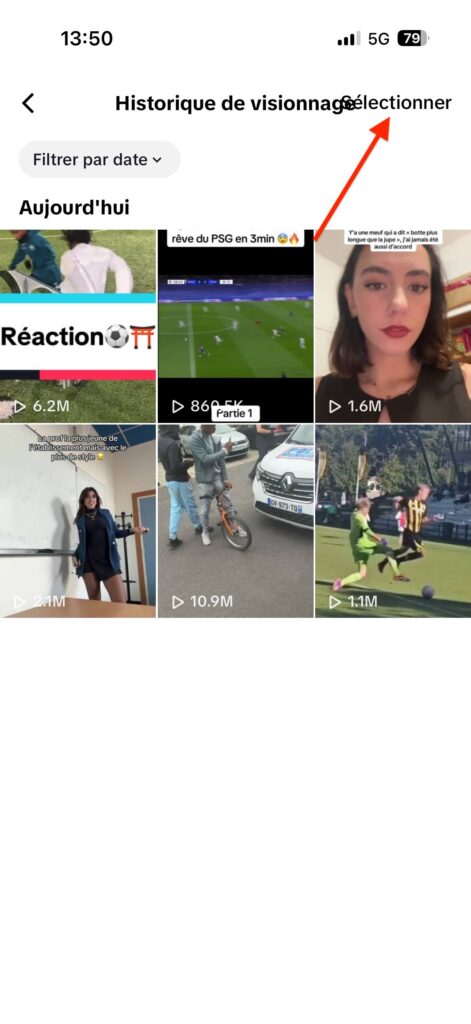 Effacer historique commentaires TikTok