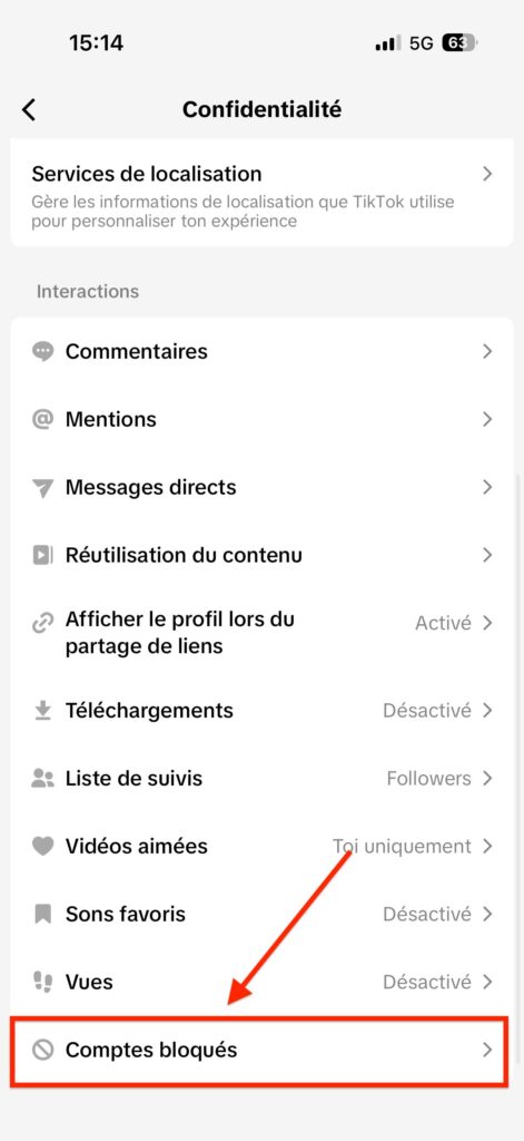 débloquer personne TikTok