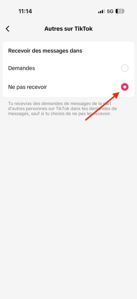 Bloquer spam TikTok