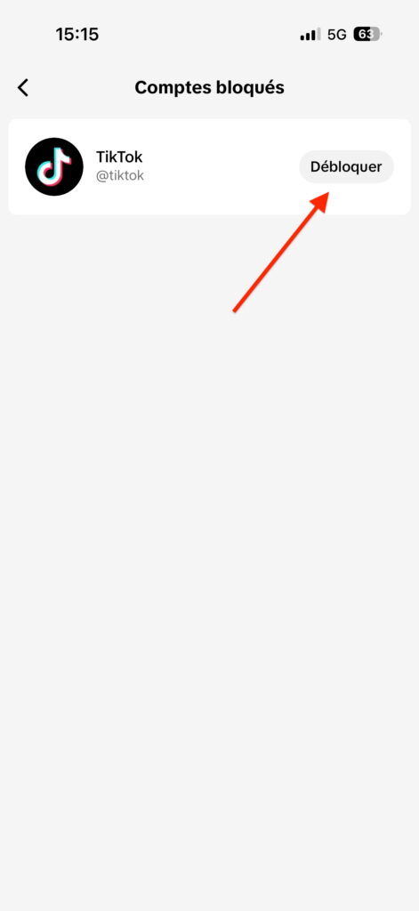 débloquer compte TikTok