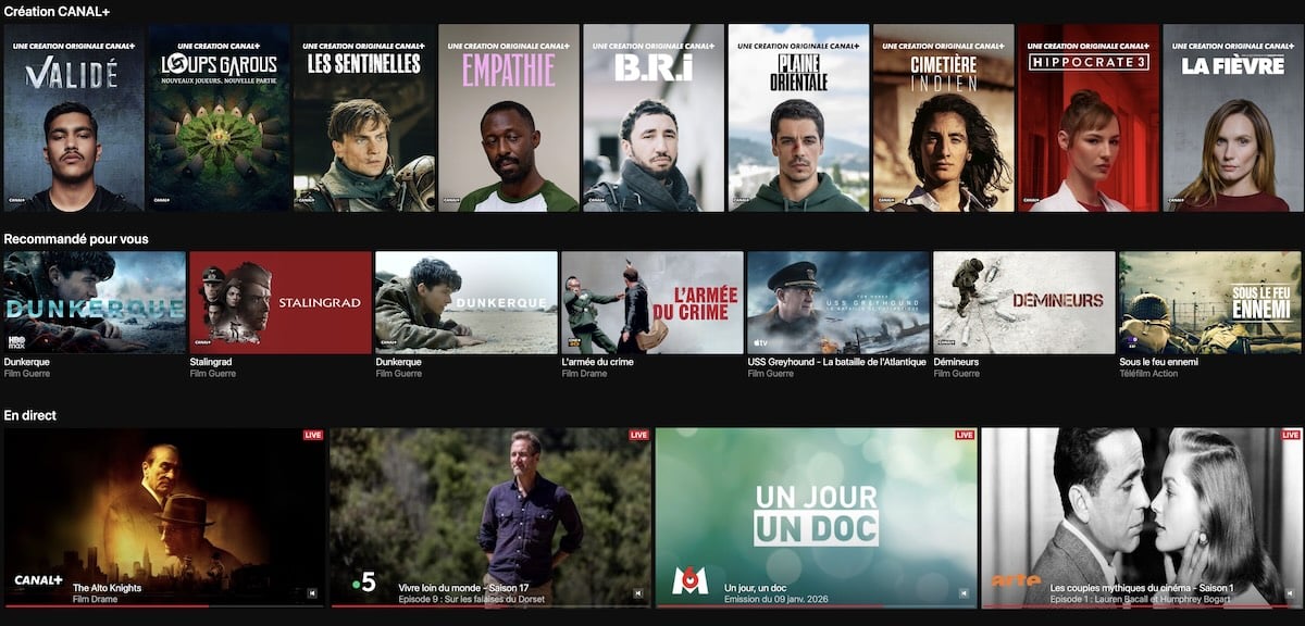 Canal+ foot streaming