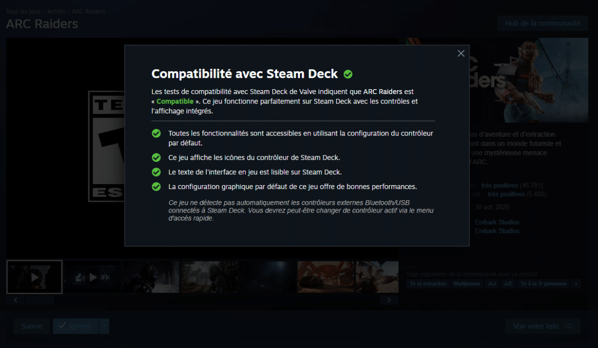 Arc Raiders Steam Deck