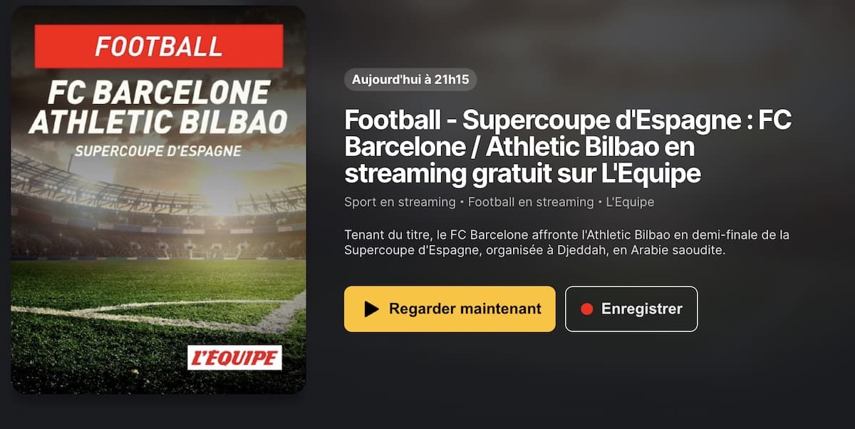 FC Barcelone vs Athletic Bilbao heure