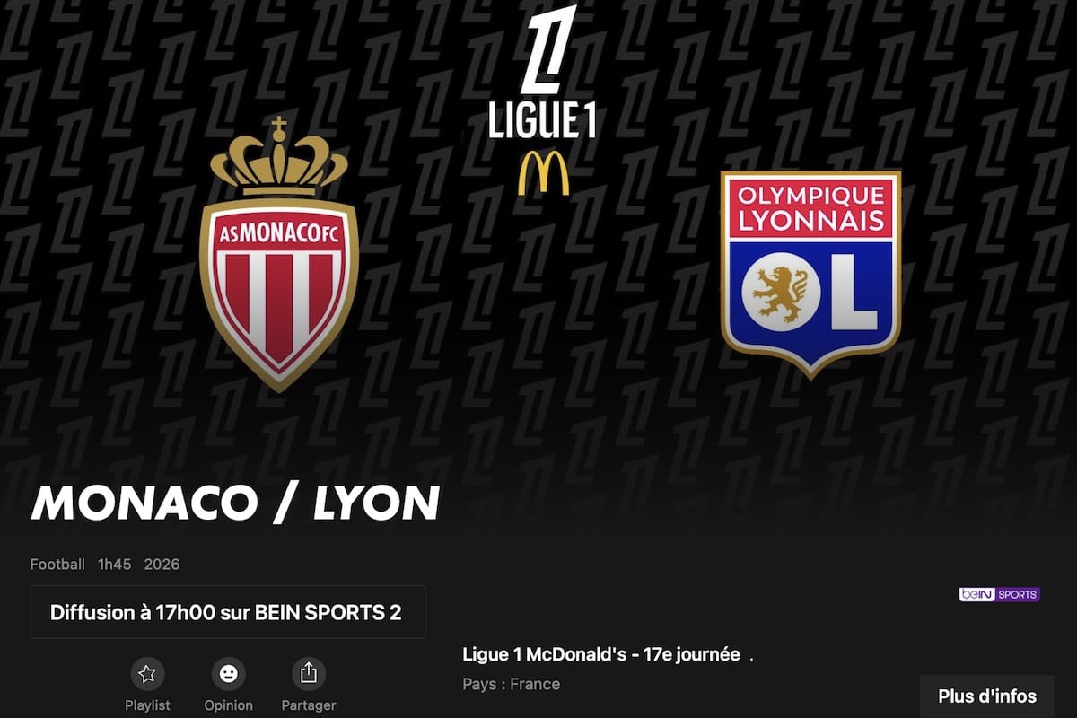 Monaco – Lyon heure