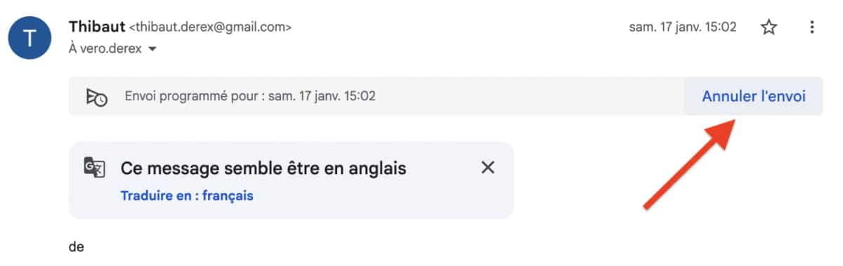 Modifier mail programmé gmail